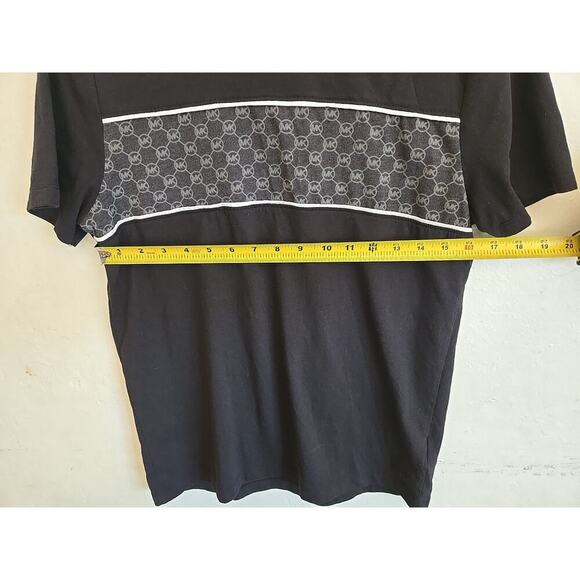 Michael Kors Mens Cotton Blend MK Logo Crew Neck T Shirt Black Small - Picture 6 of 7